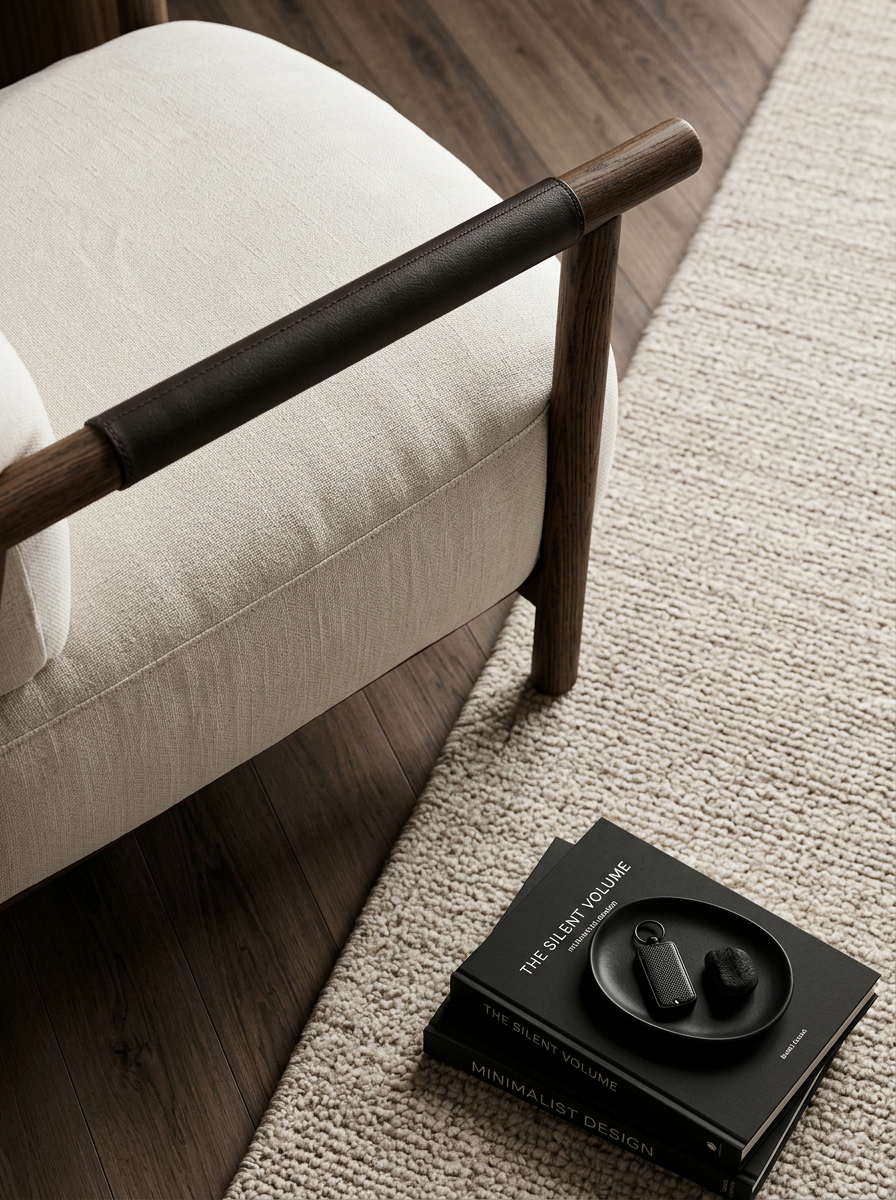 Luxury furniture detail with natural textures and finishes