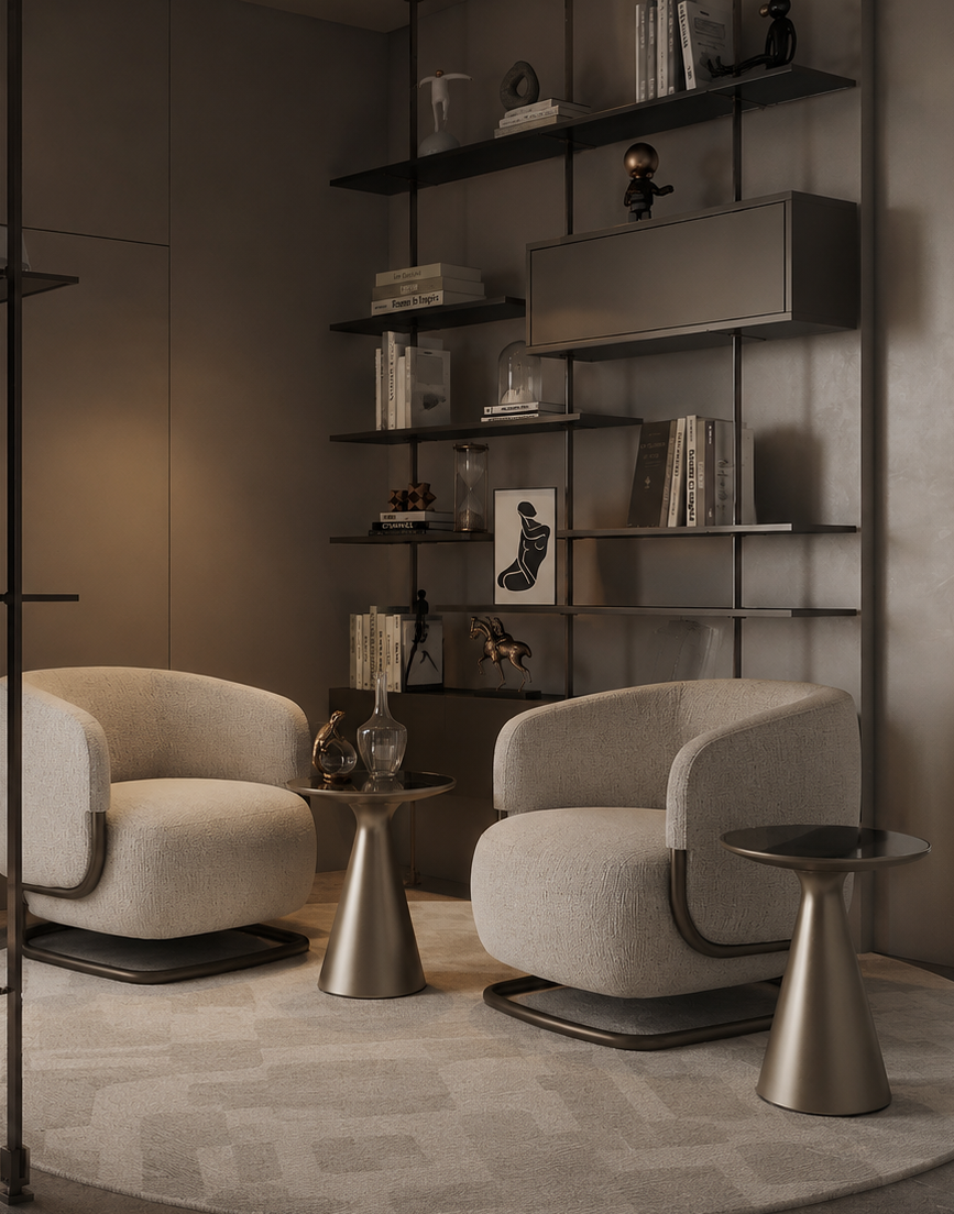 Warm minimalist living space by FORMA