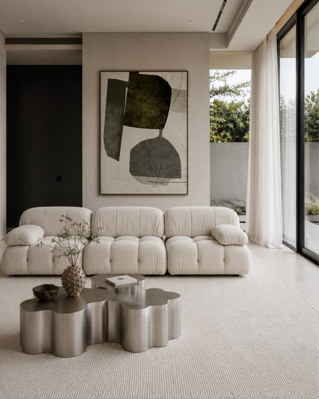 Vouliagmeni villa interior design, indoor-outdoor living